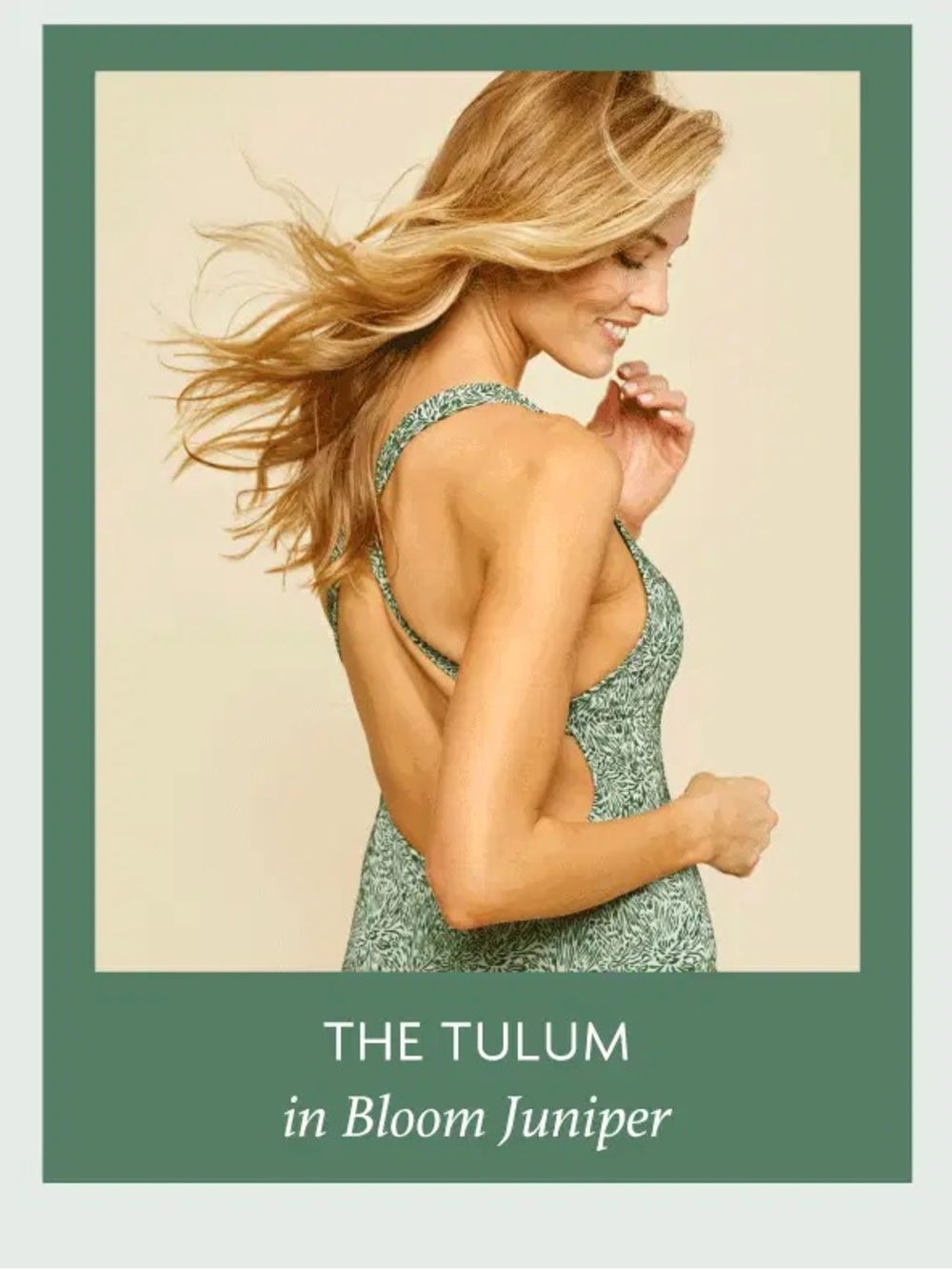 The Tulum Cross-Back One Piece in Bloom Juniper
